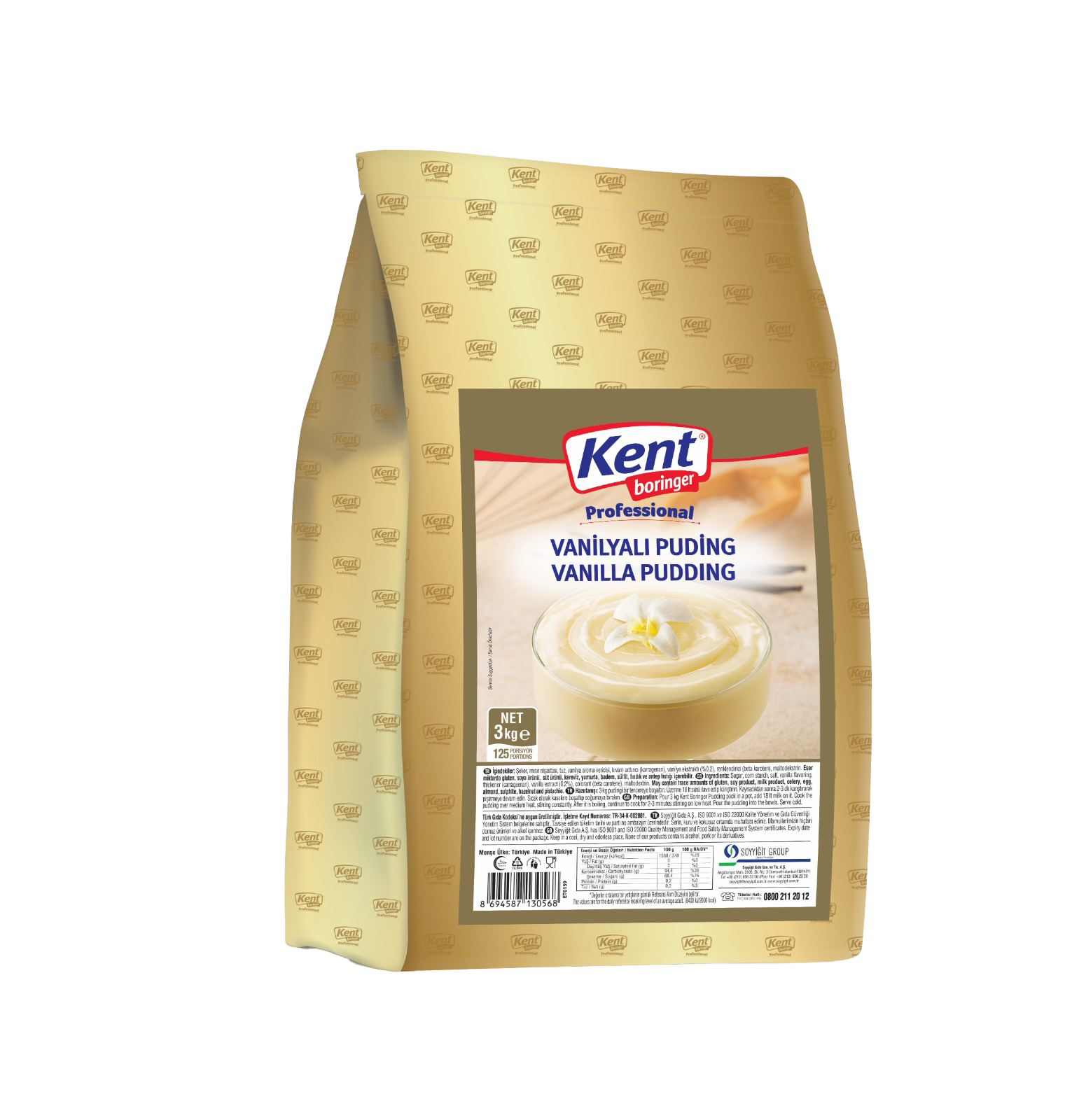 Kent Boringer Vanilla Pudding – 3 Kg